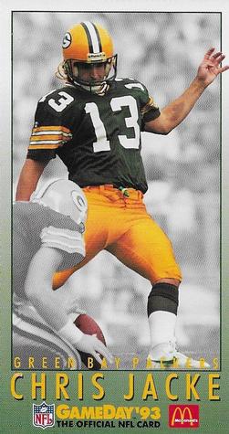 1993 GameDay McDonald's Green Bay Packers #5 Chris Jacke Front