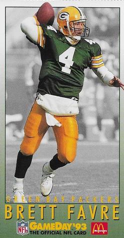 1993 GameDay McDonald's Green Bay Packers #6 Brett Favre Front