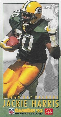 1993 GameDay McDonald's Green Bay Packers #7 Jackie Harris Front
