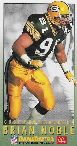 1993 GameDay McDonald's Green Bay Packers #8 Brian Noble Front