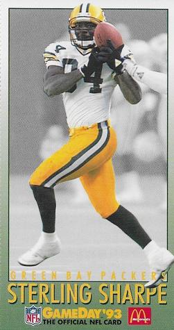 1993 GameDay McDonald's Green Bay Packers #10 Sterling Sharpe Front