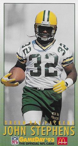 1993 GameDay McDonald's Green Bay Packers #17 John Stephens Front