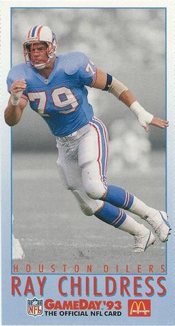 1993 GameDay McDonald's Houston Oilers #2 Ray Childress Front