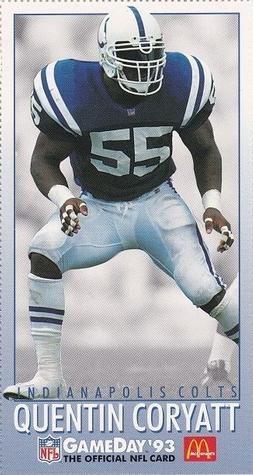 1993 GameDay McDonald's Indianapolis Colts #3 Quentin Coryatt Front