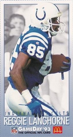 1993 GameDay McDonald's Indianapolis Colts #6 Reggie Langhorne Front
