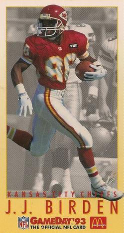 1993 GameDay McDonald's Kansas City Chiefs #6 J.J. Birden Front
