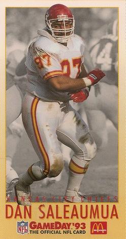 1993 GameDay McDonald's Kansas City Chiefs #10 Dan Saleaumua Front