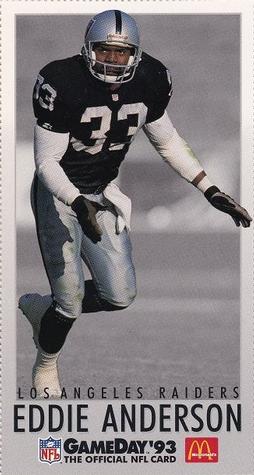 1993 GameDay McDonald's Los Angeles Raiders #1 Eddie Anderson Front