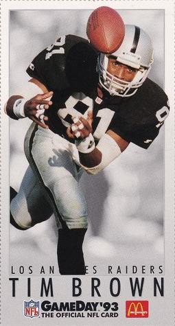 1993 GameDay McDonald's Los Angeles Raiders #14 Tim Brown Front