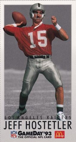 1993 GameDay McDonald's Los Angeles Raiders #17 Jeff Hostetler Front