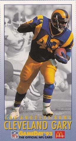 1993 GameDay McDonald's Los Angeles Rams #5 Cleveland Gary Front