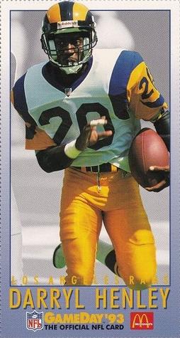 1993 GameDay McDonald's Los Angeles Rams #8 Darryl Henley Front