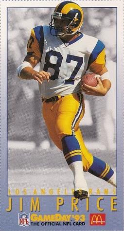 1993 GameDay McDonald's Los Angeles Rams #12 Jim Price Front