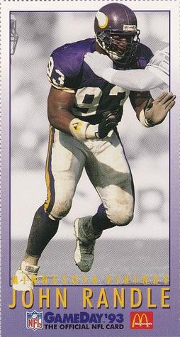 1993 GameDay McDonald's Minnesota Vikings #10 John Randle Front