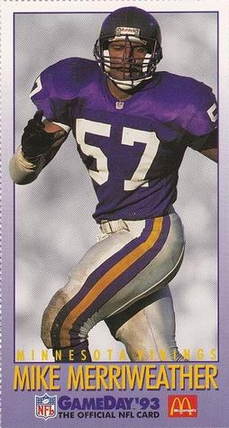 1993 GameDay McDonald's Minnesota Vikings #15 Mike Merriweather Front