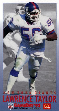 1993 GameDay McDonald's New York Giants #17 Lawrence Taylor Front