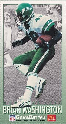 1993 GameDay McDonald's New York Jets #11 Brian Washington Front