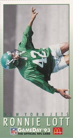 1993 GameDay McDonald's New York Jets #15 Ronnie Lott Front