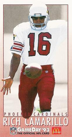 1993 GameDay McDonald's Phoenix Cardinals #2 Rich Camarillo Front