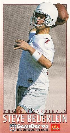 1993 GameDay McDonald's Phoenix Cardinals #16 Steve Beuerlein Front