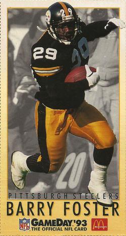 1993 GameDay McDonald's Pittsburgh Steelers #2 Barry Foster Front