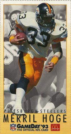1993 GameDay McDonald's Pittsburgh Steelers #7 Merril Hoge Front