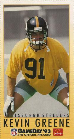 1993 GameDay McDonald's Pittsburgh Steelers #14 Kevin Greene Front