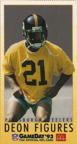 1993 GameDay McDonald's Pittsburgh Steelers #18 Deon Figures Front