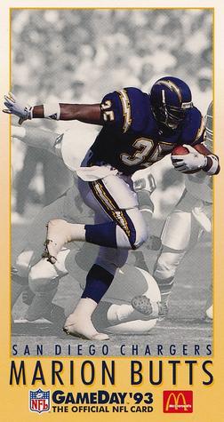 1993 GameDay McDonald's San Diego Chargers #2 Marion Butts Front