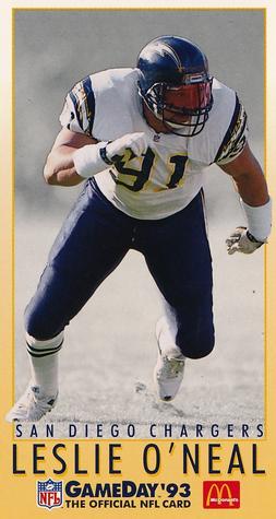 1993 GameDay McDonald's San Diego Chargers #8 Leslie O'Neal Front