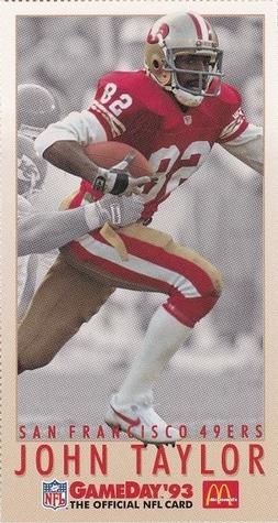 1993 GameDay McDonald's San Francisco 49ers #10 John Taylor Front