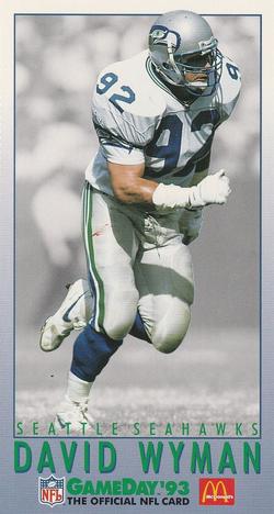 1993 GameDay McDonald's Seattle Seahawks #17 David Wyman Front