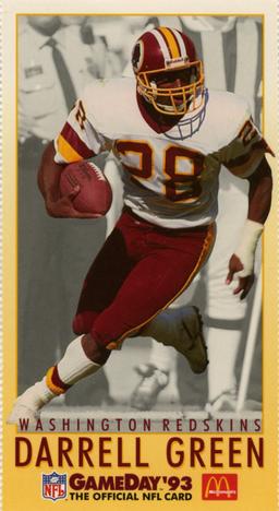 1993 GameDay McDonald's Washington Redskins #5 Darrell Green Front