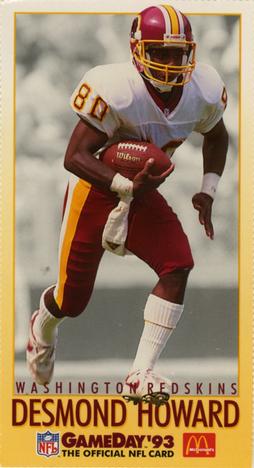 1993 GameDay McDonald's Washington Redskins #6 Desmond Howard Front