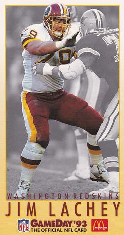 1993 GameDay McDonald's Washington Redskins #8 Jim Lachey Front