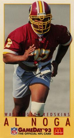 1993 GameDay McDonald's Washington Redskins #13 Al Noga Front