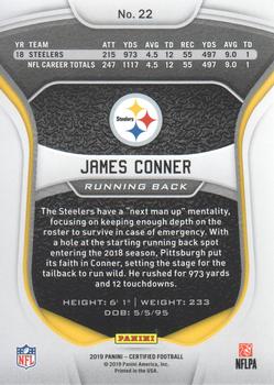 2019 Panini Certified #22 James Conner Back