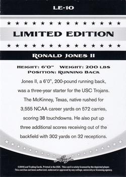 2018 Leaf Special Release Limited Edition #LE-10 Ronald Jones II Back