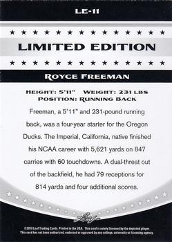 2018 Leaf Special Release Limited Edition #LE-11 Royce Freeman Back