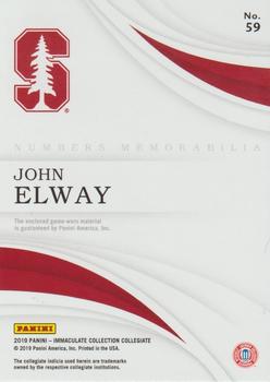 2019 Panini Immaculate Collection Collegiate #59 John Elway Back