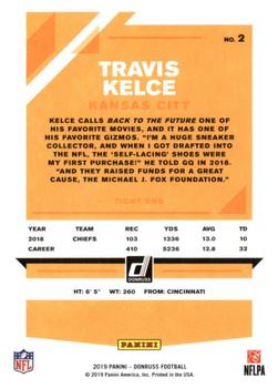 2019 Donruss #2 Travis Kelce Back
