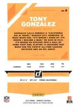 2019 Donruss #8 Tony Gonzalez Back