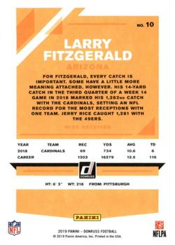 2019 Donruss #10 Larry Fitzgerald Back