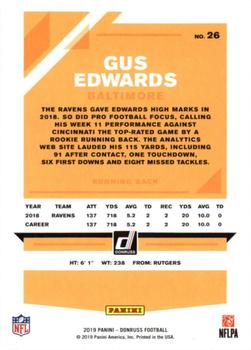 2019 Donruss #26 Gus Edwards Back