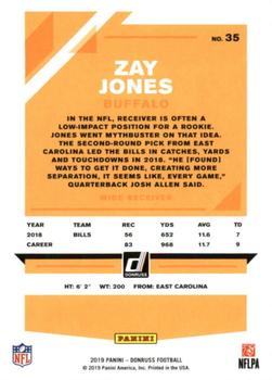 2019 Donruss #35 Zay Jones Back