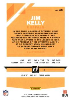 2019 Donruss #40 Jim Kelly Back