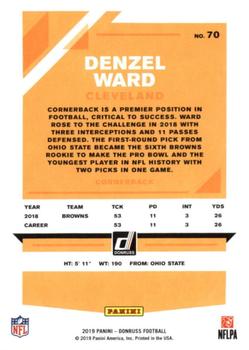 2019 Donruss #70 Denzel Ward Back