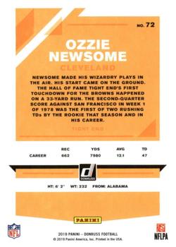 2019 Donruss #72 Ozzie Newsome Back