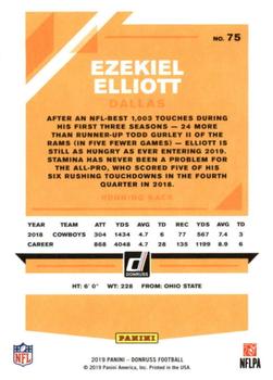 2019 Donruss #75 Ezekiel Elliott Back