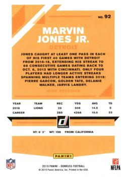 2019 Donruss #92 Marvin Jones Jr. Back